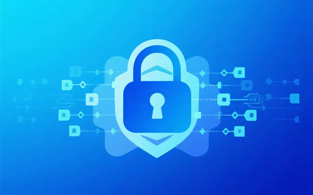 安全锁与数据加密符号，传递隐私保护与合规理念